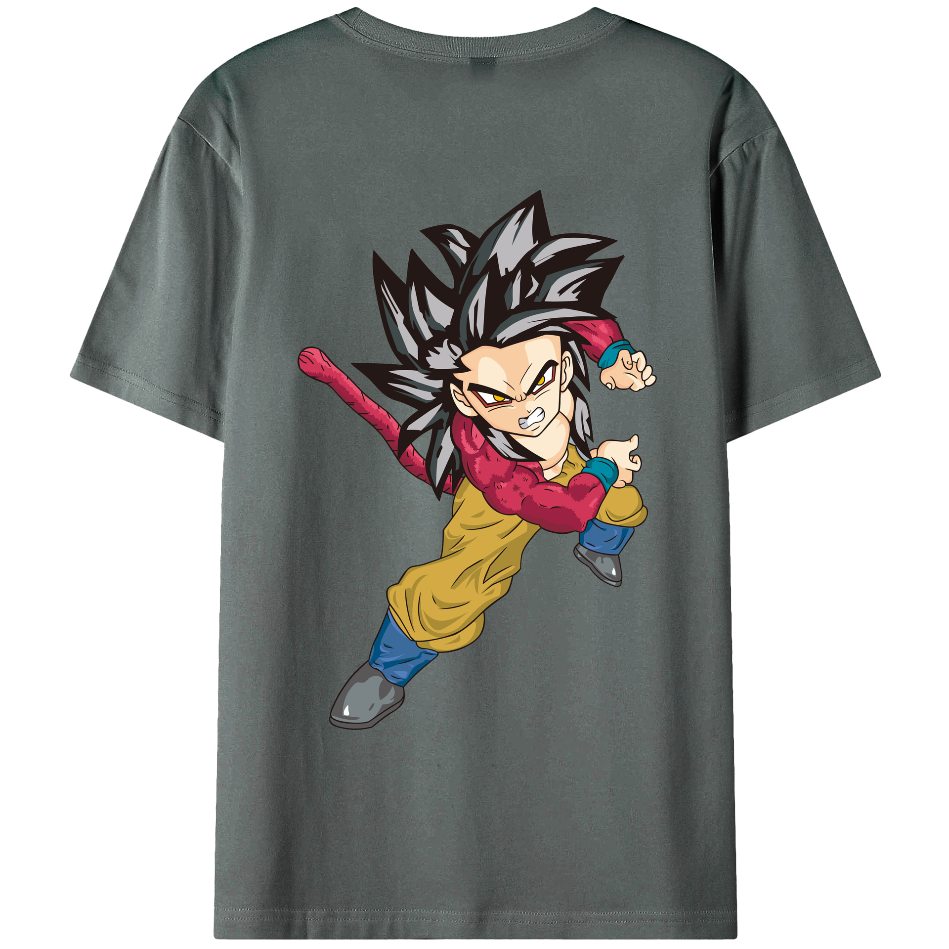 （画像用） ドラゴンボール 孫悟空（そん ごくう）Son Goku カカロット DRAGON BALL Kakarotto 綿100％ メンズ半袖Tシャツ（バックプリント） 通気性